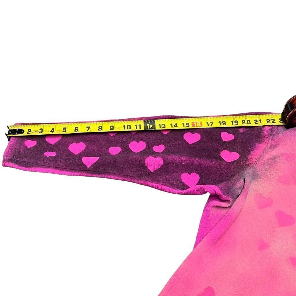 Hand painted fleece hoodie black and pink hearts - Picture 11 of 11